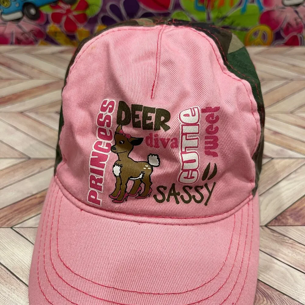 Paramount Toddler Girls Pink Camo Princess Reindeer Adjustable Baseball Hat